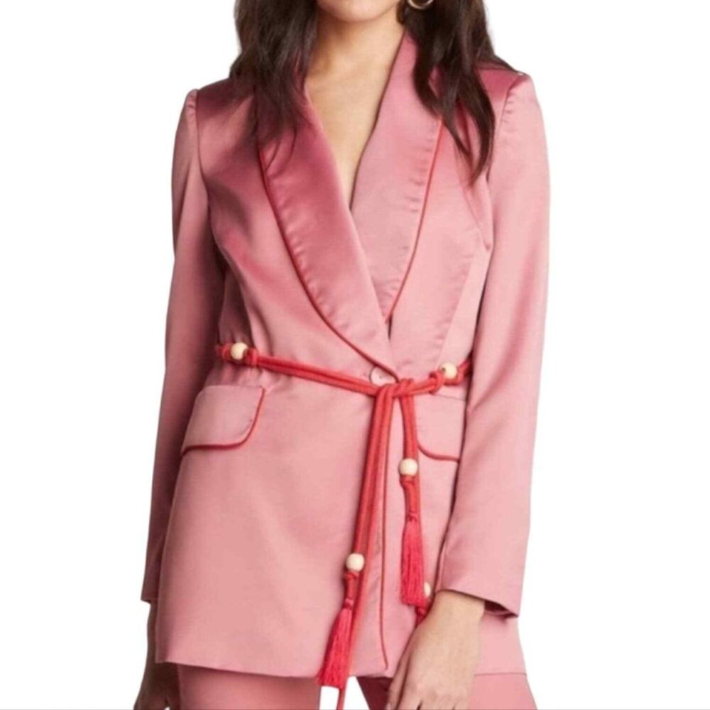Choosy Women's Pink Satin Blazer (Matching Set)